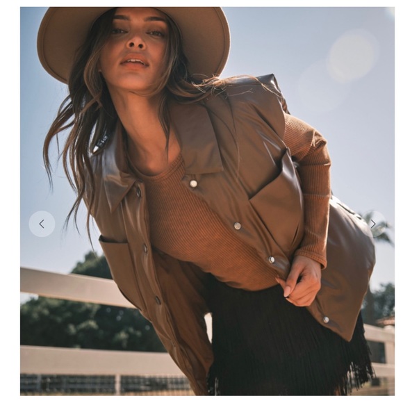 ShopEvelynne Jackets & Blazers - 36 Soft Faux Leather Puff Vest Jacket